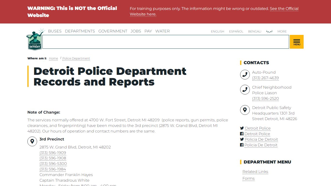 Detroit Police Department Records and Reports | City of Detroit